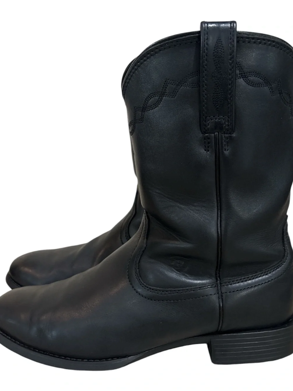 Ariat Cowboy Boots Men’s Heritage Leather Roper 11D Western Pull On Black 35501